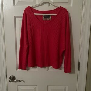 Anthropologie Pink Waffle Sweater